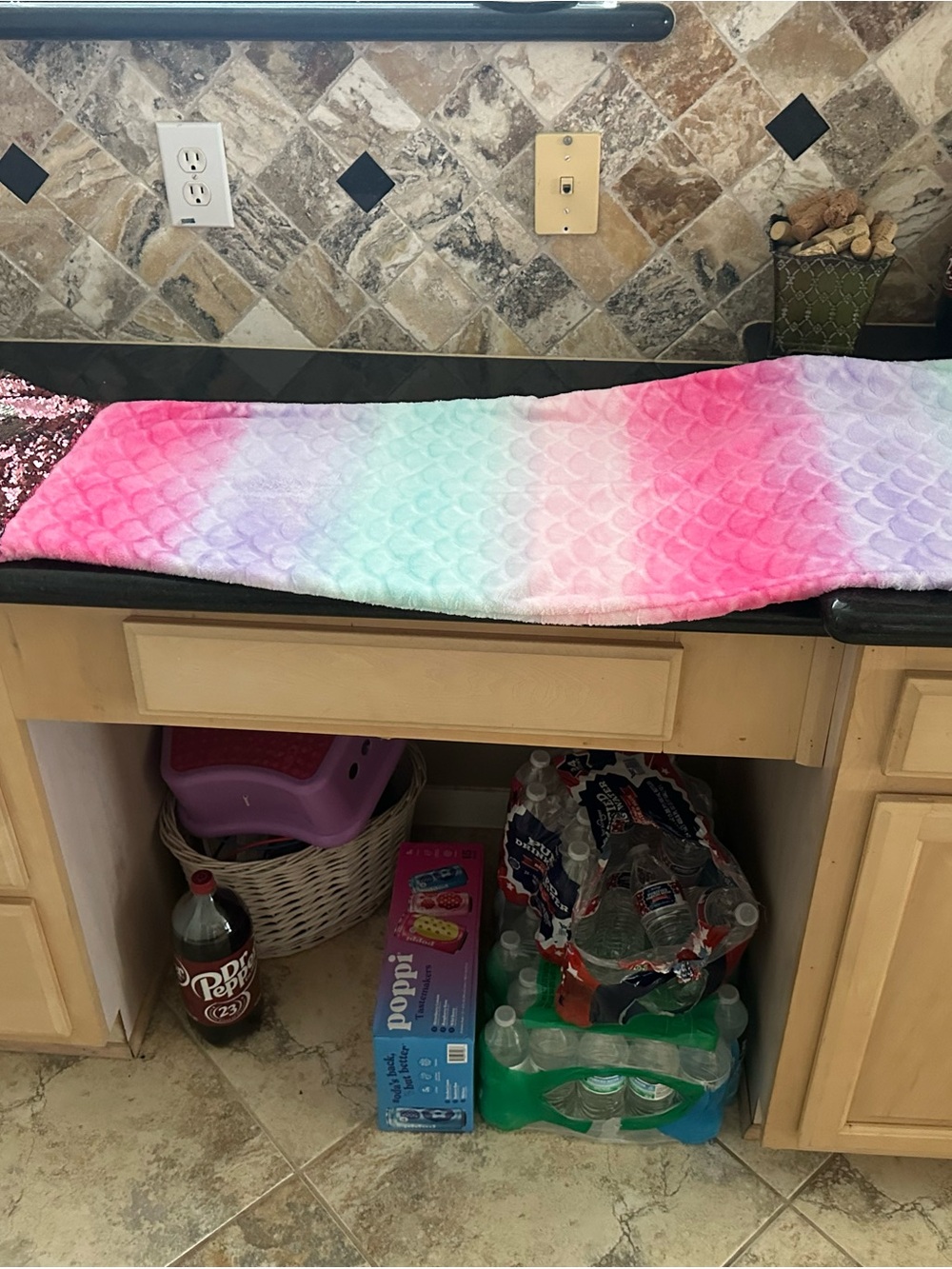 Pastel Ombre Mermaid Scale blanket Pink, Mint, Lavender